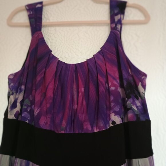 Dressbarn black and purple dress - Picture 4 of 9